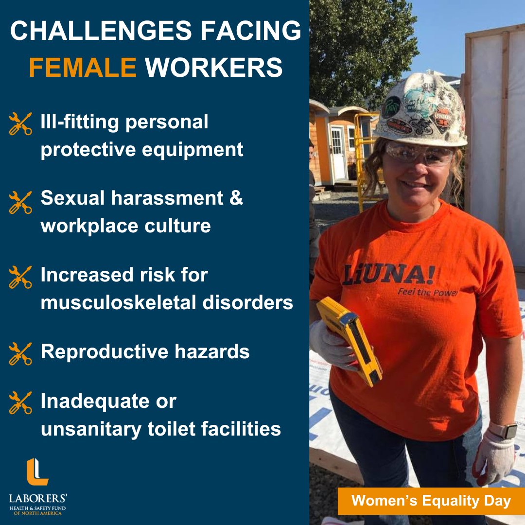While many construction hazards affect men and women equally, some issues impact women more strongly. Workplaces should be designed with this in mind in order to keep all workers safe. lhsfna.org/improving-safe… 
#WomensEqualityDay