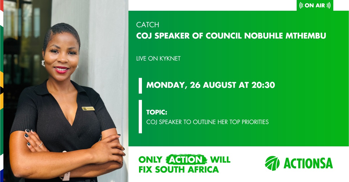 SthembeloMajola's tweet image. Catch @CityofJoburgZA Speaker of Council @cllr_mthembu live on @kykNETtv tonight.