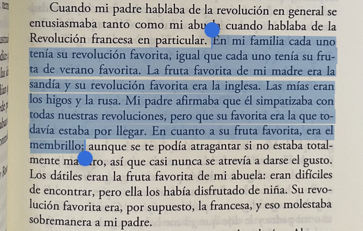 idazten's tweet photo. «En mi familia cada uno tenía su revolución favorita, igual que cada uno tenía su fruta de verano favorita». https://t.co/FXnp6N02pb