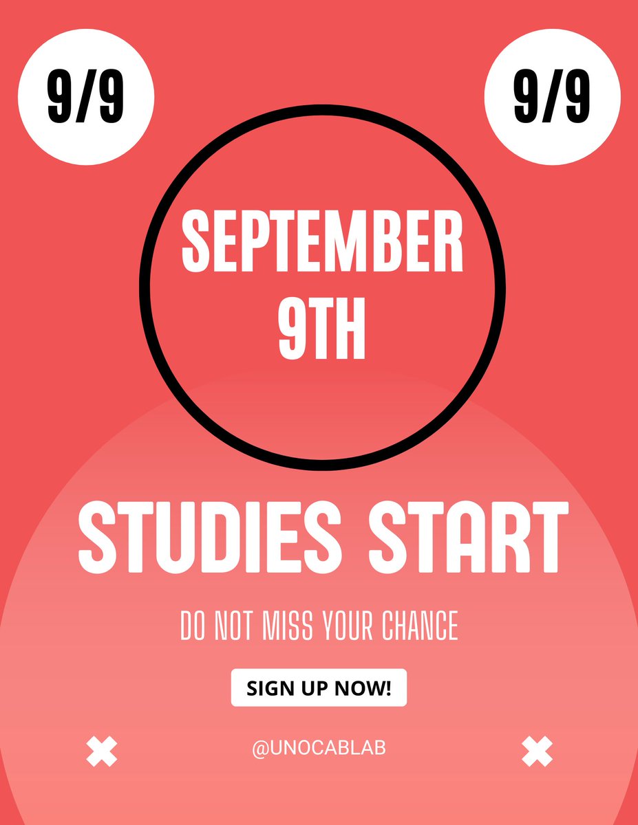 Mark your Calendars! Studies start on September 9th 📅
linktr.ee/unocablab