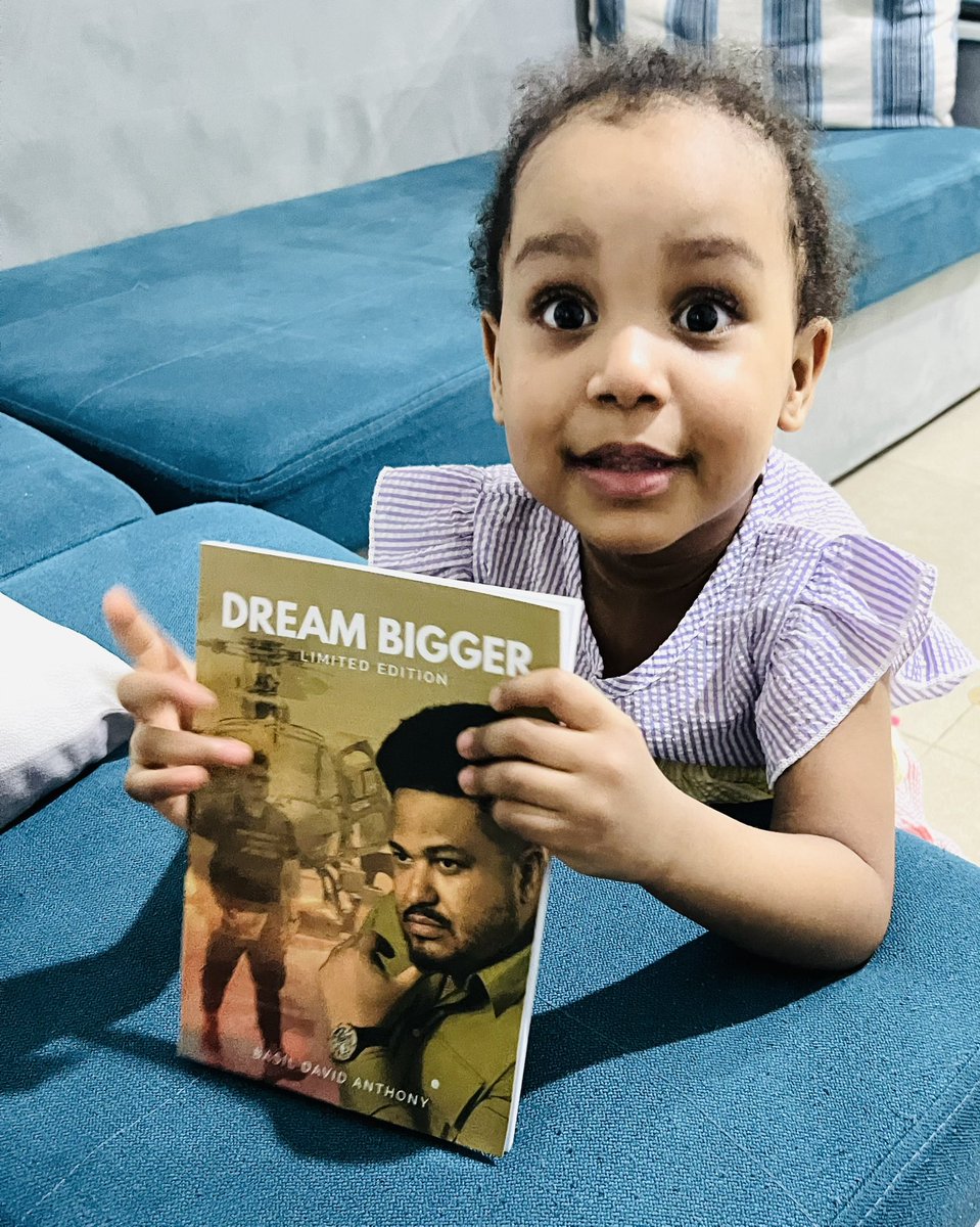 My baby girl 🥰 has officially endorsed my first authored book DREAM BIGGER … #outsoon