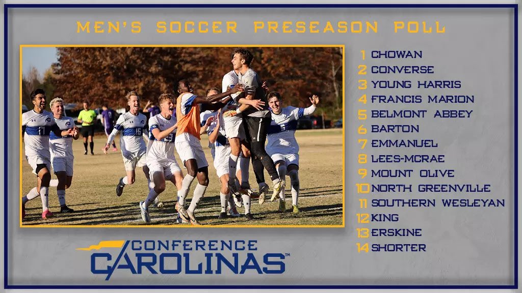 cuhawks's tweet photo. Our CU Men’s Soccer team was ranked #1 in the Conference Carolina’s Preseason Poll 🔥 https://t.co/Ycer9Zw5pd