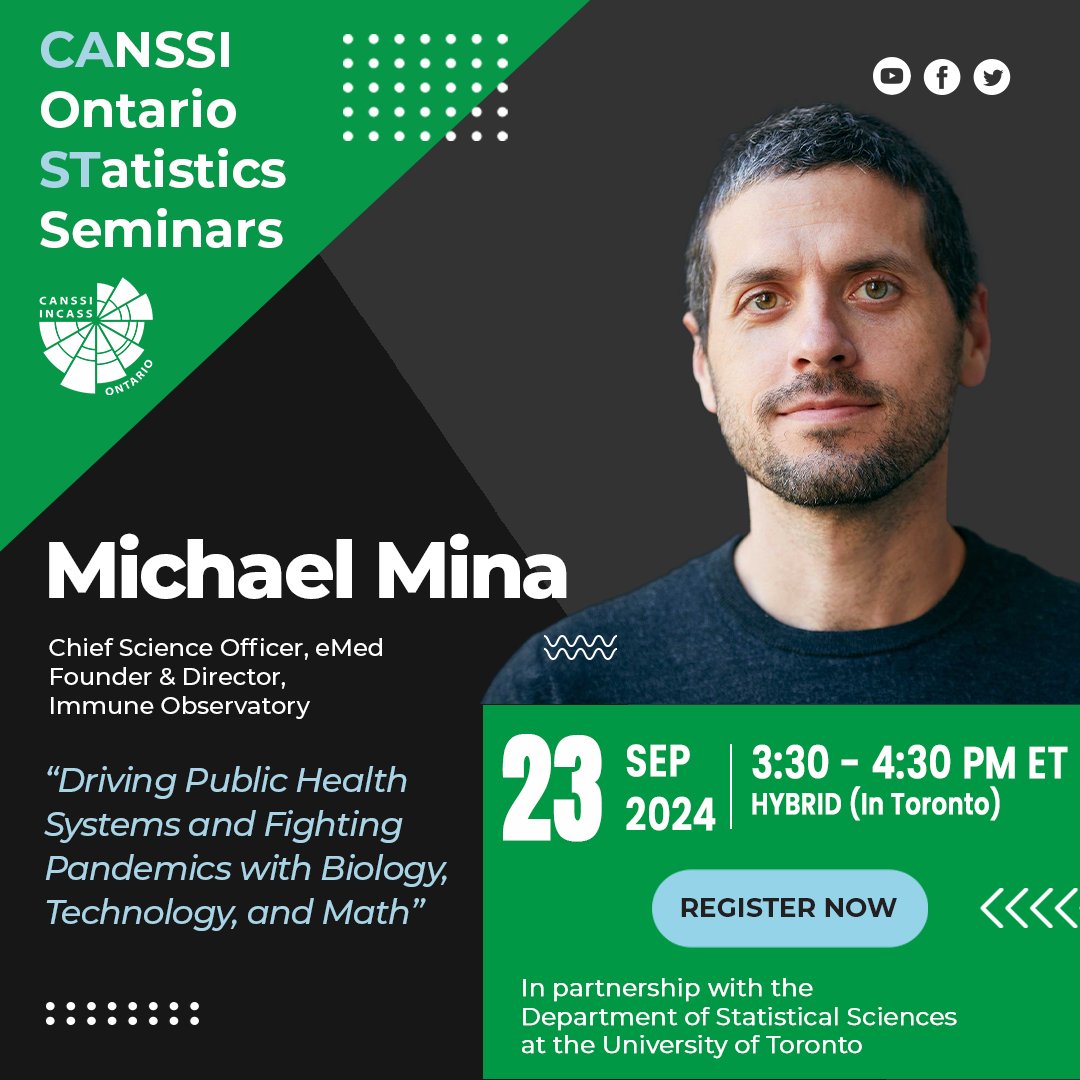 Join us for a talk with Dr. Michael Mina at eMed as he discusses harnessing #biology, #technology, and #math to drive public health and combat #pandemics.

🗓️ Sep 23, 2024 | 3:30-4:30 pm ET
🔗 Free event, registration required: bit.ly/3YQByWR

<a href="/michaelmina_lab/">Michael Mina</a>