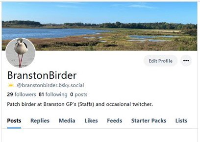 branstonbirder's tweet photo. Giving the new platform a try. Looks pretty good so far. A lot birders on there already.  I’ll still be using this account in parallel for the time being though.  Well worth a look! https://t.co/DK6Y5r2K2H
