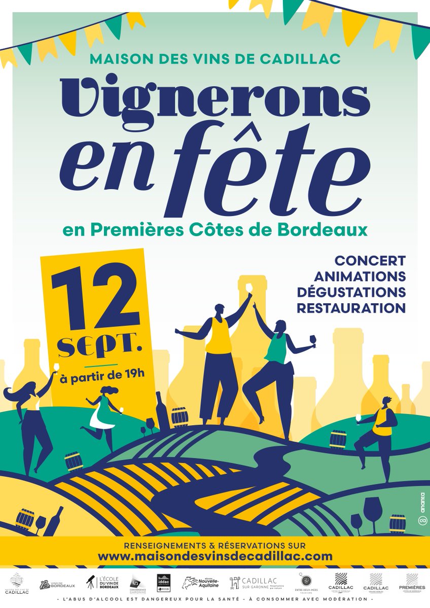 [12 Septembre] 🎷SOIRÉE CONCERT VIGNERONS EN FÊTE 🎼  
Avec Néa Berglund du chateau carsin, Mireille Girotti du chateau charreau ainsi que Olivier Allo du chateau larame 
Profitez d'une restauration sur place : burgers, frites partager et buschettas, par srevents33