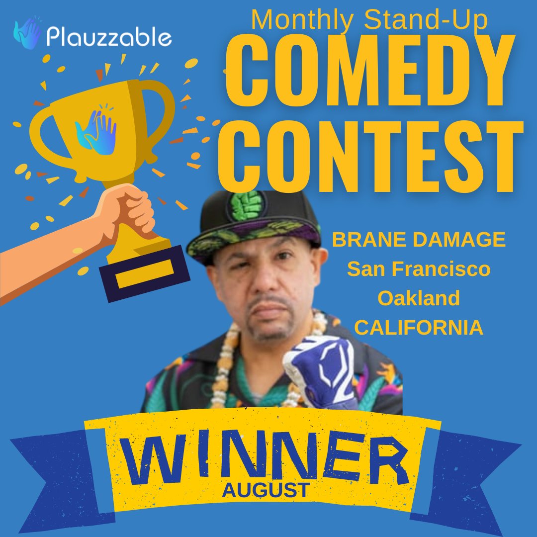 plauzzable's tweet photo. Congratulations Brane Damage!
Monthly winners will be invited to compete for prizes and the title of "2024 Comedian of the Year" in Dec 2024.
#comedy #comedian #plauzzable #comedyrevolution #onlinecomedy #virtualcomedy #comedycontest #jokes #winner #contestwinner https://t.co/suHq60beCL