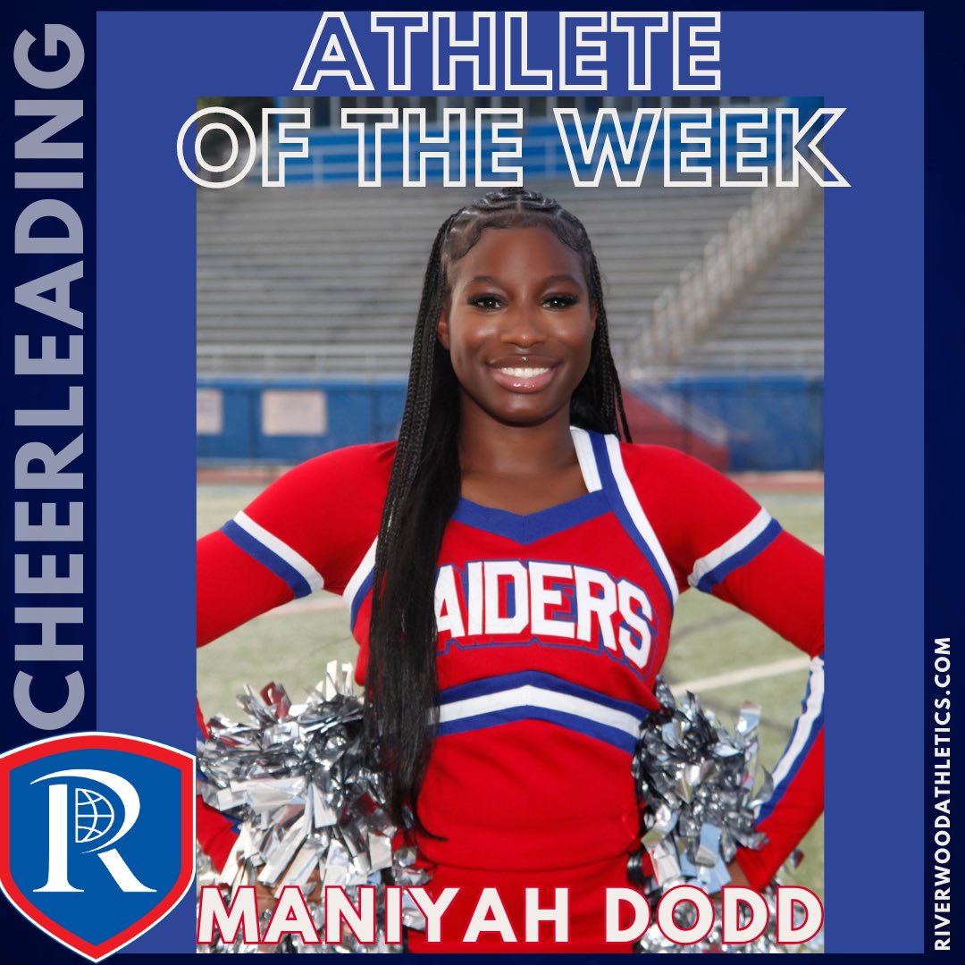 Congratulations to our Athlete of the Week! Maniyah always has a positive attitude. She puts forth her best effort at every practice &amp; game &amp; is always willing to help others. Coach Z says, “Maniyah is a wonderful role model for our younger cheerleaders. It’s a joy to coach her!”