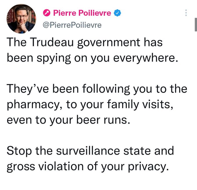 DougEyolfson's tweet image. ⁦@CBCNews⁩ ⁦@CTVNews⁩ ⁦@globalnews⁩ ⁦@globeandmail⁩ This is not normal. This is terrifying and dangerous. ⁦@PierrePoilievre⁩ has gone from opposition party leader to full-blown Qanon-style conspiracy theorist. Canadian media needs to talk about this