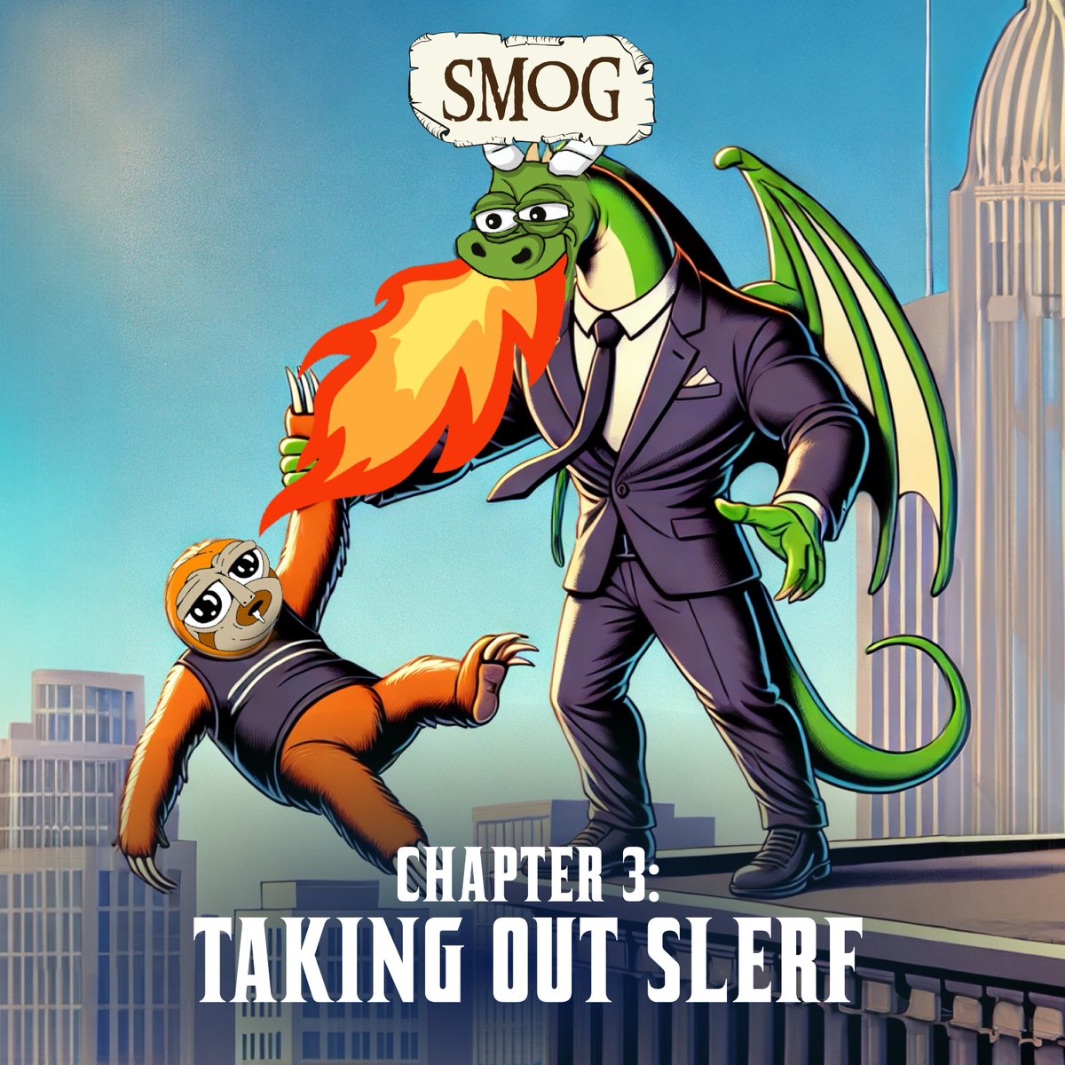 SMOGToken's tweet photo. Chapter 3 - Taking out #SLERF! 💥

As #SMOG promised, he delivered! 💣

The first move? Take out $SLERF! 💤

A slow, lazy sloth of a #Memecoin renegade who thought he could run this town. 💸💀

By wiping him out, #SMOG took one big step closer to bringing peace back to the city. 🌆👊