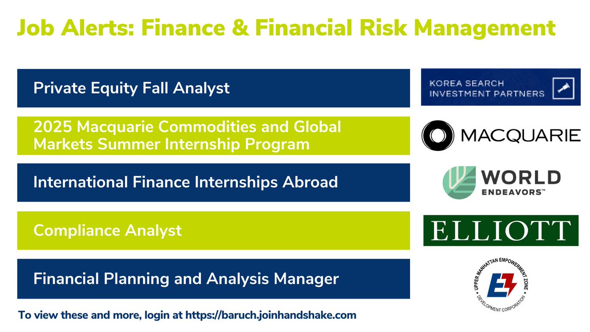 ZicklinGCMC's tweet photo. Looking for fall or even summer internships, but don't know where to begin? Here are some opportunities that might interest you! Log into Handshake to learn more and apply today: https://t.co/jzJaOmLAfe
#BaruchCollege #BeBaruch #ZicklinPride #EventsAtTheGCMC https://t.co/GEx68ys5IT