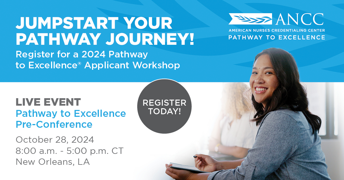 American Nurses Association (@ananursingworld) on Twitter photo Transform your organization, and join #ANCCPathway Oct. 28 in New Orleans. Discover strategies for creating a positive practice environment and aligning your strategic goals with the Pathway to Excellence® framework! hubs.ly/Q02GLqVn0
#PathwayToExcellence  #PathwayProud Transform your organization, and join #ANCCPathway Oct. 28 in New Orleans. Discover strategies for creating a positive practice environment and aligning your strategic goals with the Pathway to Excellence® framework! hubs.ly/Q02GLqVn0
#PathwayToExcellence  #PathwayProud