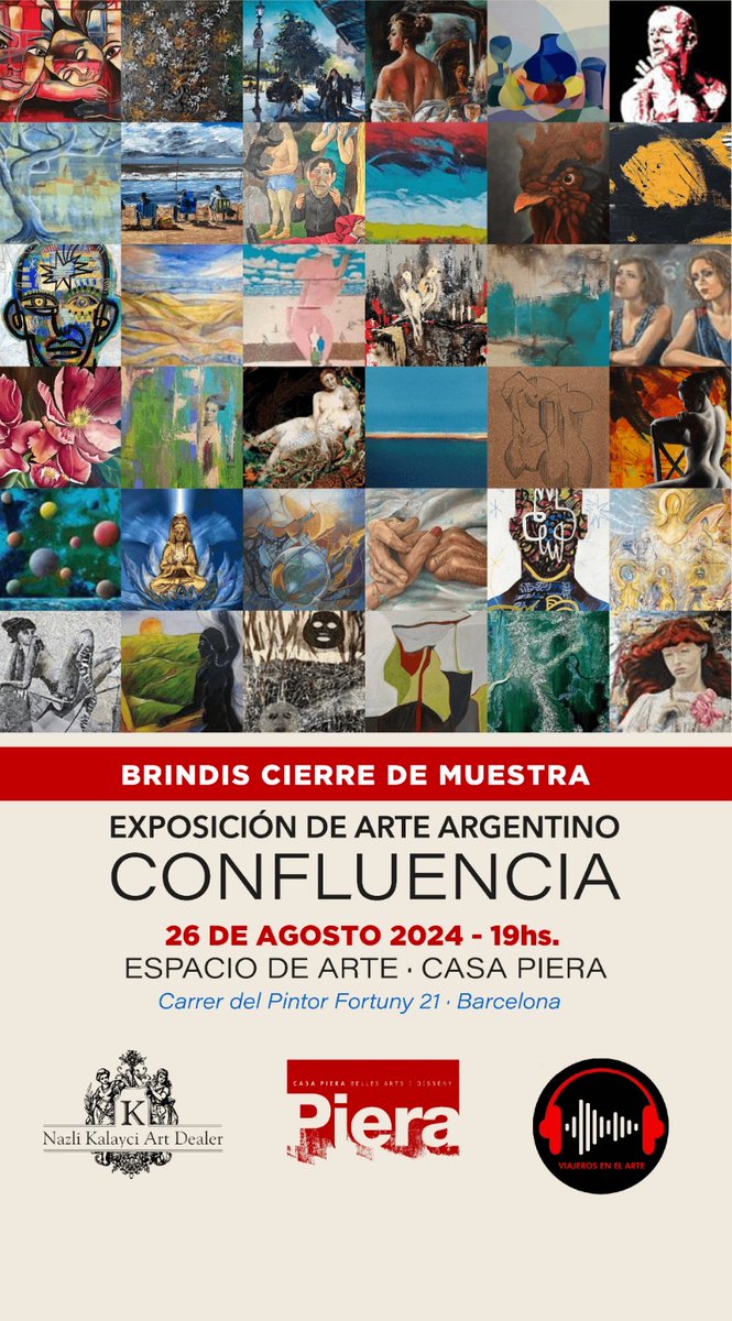 AVUI TANCAMENT DE MOSTRA DE L'EXPOSICIÓ D'ART ARGENTÍ, A LES 19H
CARRER PINTOR FORTUNY, 21, 08001, BARCELONA

HOY CIERRE DE MUESTRA DE LA EXPOSICIÓN DE ARTE ARGENTINO, A LAS 19H
CALLE PINTOR FORTUNY, 21, 08001, BARCELONA