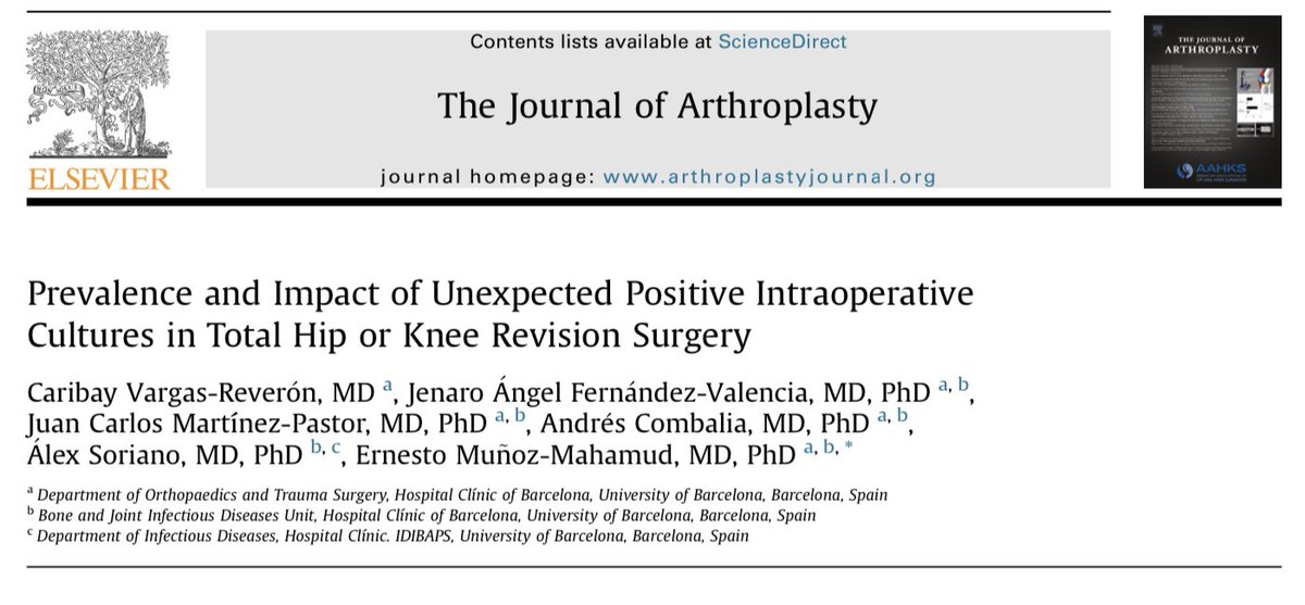 Me alegra muchísimo poder compartir la última publicación de nuestro grupo de trabajo en la revista <a href="/JArthroplasty/">The Journal of Arthroplasty</a> <a href="/CotClinic/">Servei COT Hospital Clínic</a> <a href="/hospitalclinic/">Hospital Clínic</a> <a href="/UniBarcelona/">Universitat de Barcelona</a> @EBJIS_ <a href="/ICMPhilly/">ICM Philly</a> <a href="/secotsecot/">@secotsecot</a> <a href="/seccadera/">Sociedad Española de Cirugía de Cadera</a>