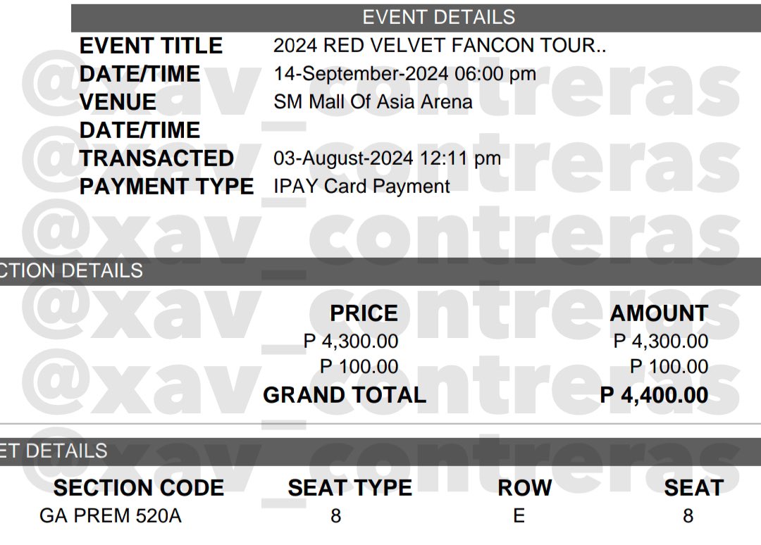 riaspomu's tweet photo. wts lfb ph — rv ticket ★

. . 🎀 red velvet happiness: my dear reve1uv fan concert in manila

⌗ sept 14, 2024
⌗ general admissions premium 520A
⌗ ₱4,400
⌗ meet in BGC/SM makati/ADMU
⌗ rfs: scheduling conflict
⌗ dm @xav_contreras or text 09687449221 https://t.co/fWm3IC4jqD