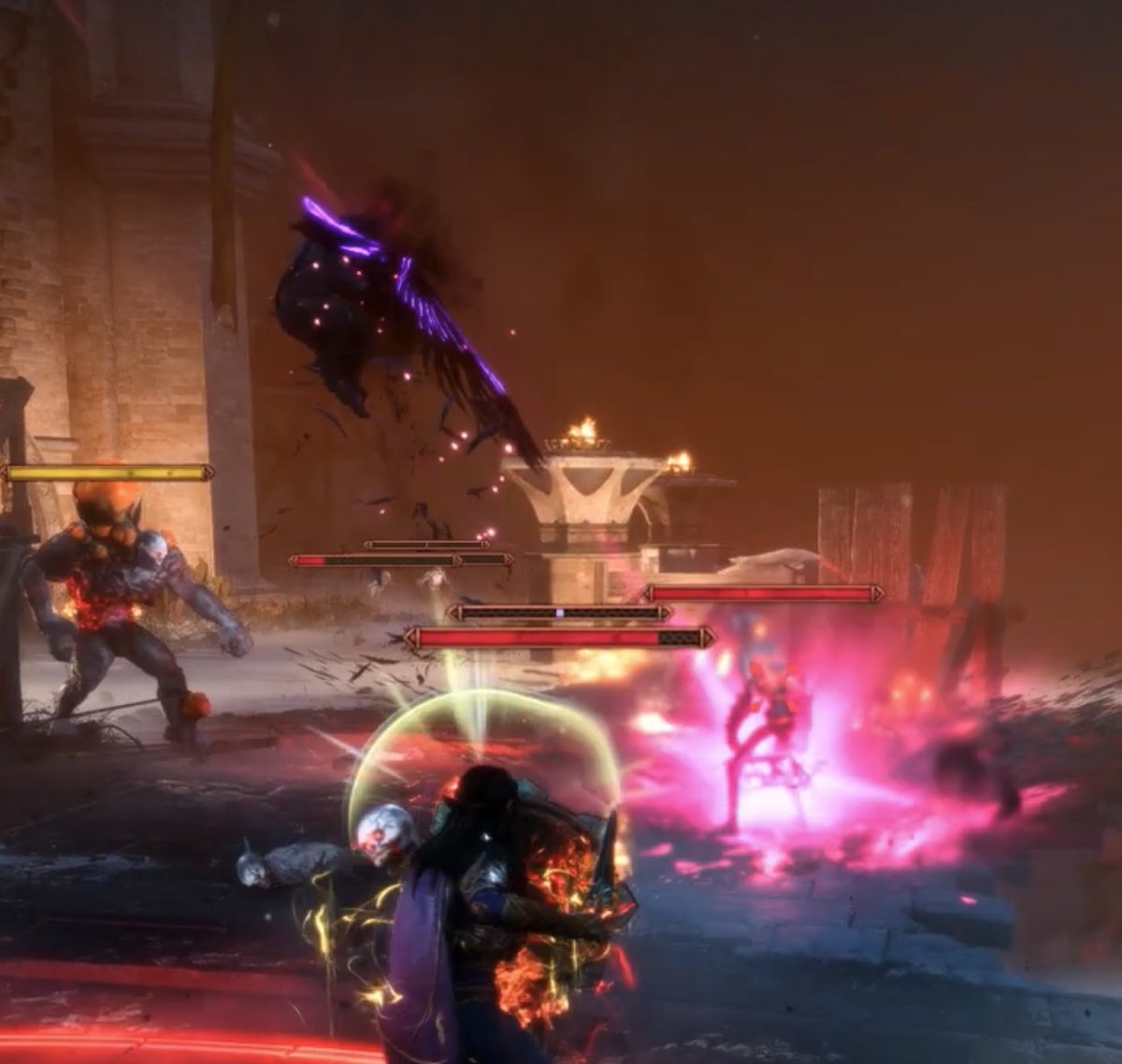 nadiacaffesse's tweet photo. Blurry shots of combat!Lucanis being unflinchingly The Most in every situation and ALWAYS using his magical girl wings or the Bisexual Backflip rather than walk or run. Twirling toward death like a broody sparkly shuttlecock. Bravissimo 👏 @BioMaryKirby   #DragonAgeTheVeilguard https://t.co/YTMZv69Z9A