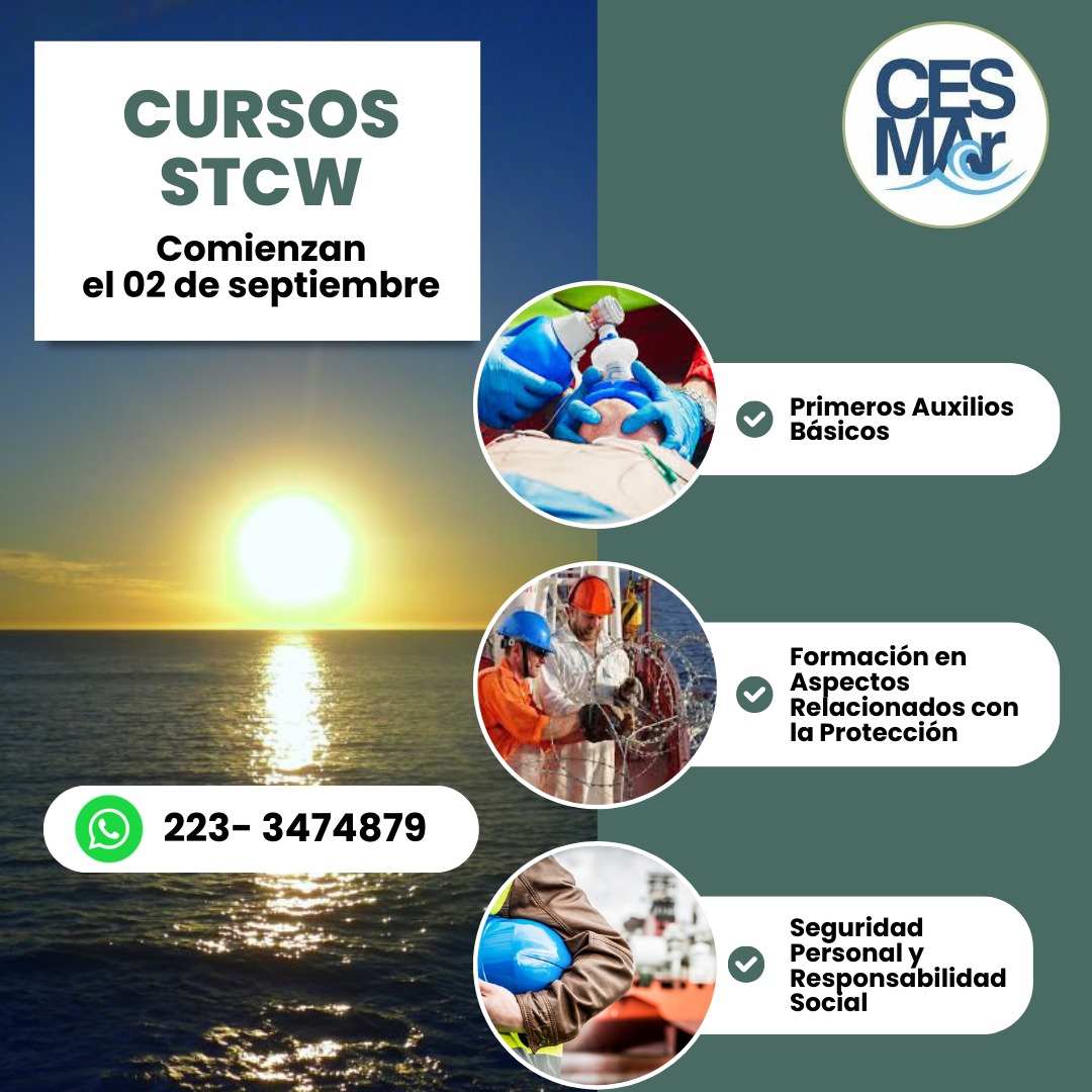 CESMAr_Capacita's tweet photo. Te compartimos las fechas de los cursos STCW del mes de septiembre . LLamanos para mas información, inscribite, te esperamos!! #aacpypp #stcw #stcwtraining #capacitacion #mar #mardelplata #cruiseship #cruiselife #cruisecrew #marine #marinelife #cursos #cursosomi #stcwcourses https://t.co/z7kNECmUbo