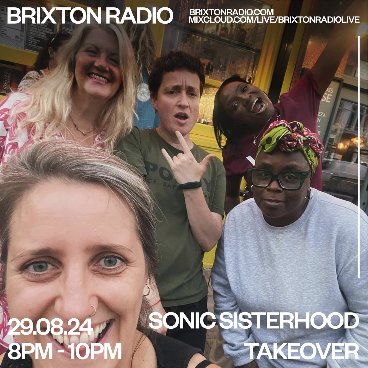 On mixcloud.com/live/brixtonra……8pm 29Aug &amp; Sonic Sisterhood #brixtonradio #alphabetmews #brixton #lambeth #london #radioshow #livestream #internetradio #shakiralevi #deejavee #mariahsmallaxe #vitaminka #sooseecue #sonicsisterhood #dnb #reggae #jungle #junglednb #garage #bassline