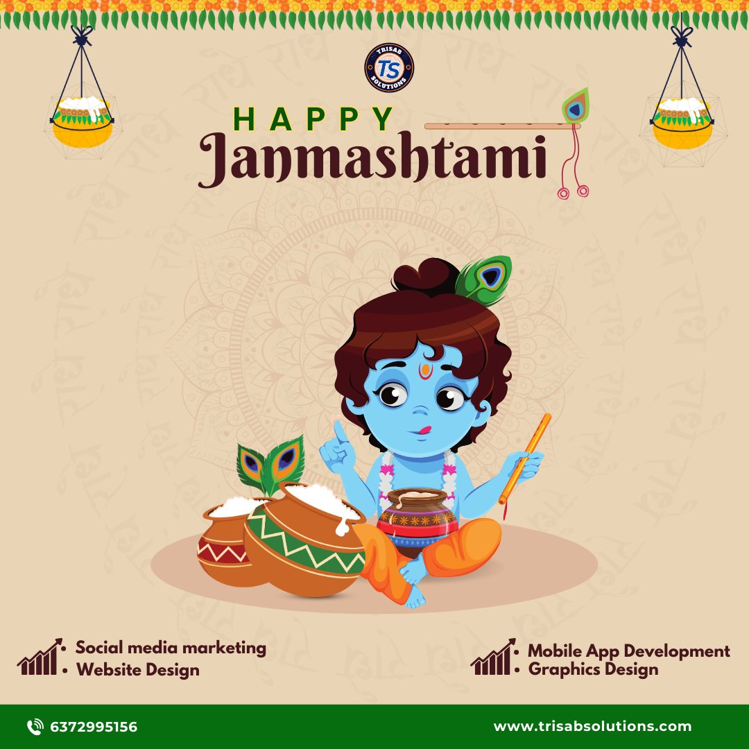 Trisabsolutions's tweet image. Let&apos;s Celebrate this Janmastami with more Love , Passion and Dignity 
the blessings of #krishna acknowledge you the right path and right choices to grow Digitally 
#trisabsolutions #Digitalmarketingagency #websitedesign