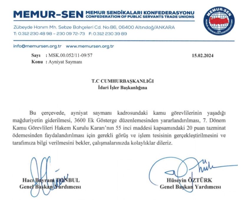 📍Etkisiz <a href="/MemurSenKonf/">Memur-Sen</a> nun
📍Genel Başkan Yardımcıları
<a href="/HBTONBUL/">HACI BAYRAM TONBUL 🇹🇷</a>
<a href="/huseyinozturk_1/">Hüseyin ÖZTÜRK 🇹🇷</a>
📍Bu mu sizin sendikacılığınız
📍Bu mu adalet anlayışınız
📍Biz #KamuŞefleri ne
📍Kılını kıpırdatma
📍Ayniyat Saymanlarına
📍Alkış tut
📍Tiyatroda  <a href="/_aliyalcin_/">Ali YALÇIN</a>  Beyi
📍Aratmıyorsunuz Bravo 👏 01