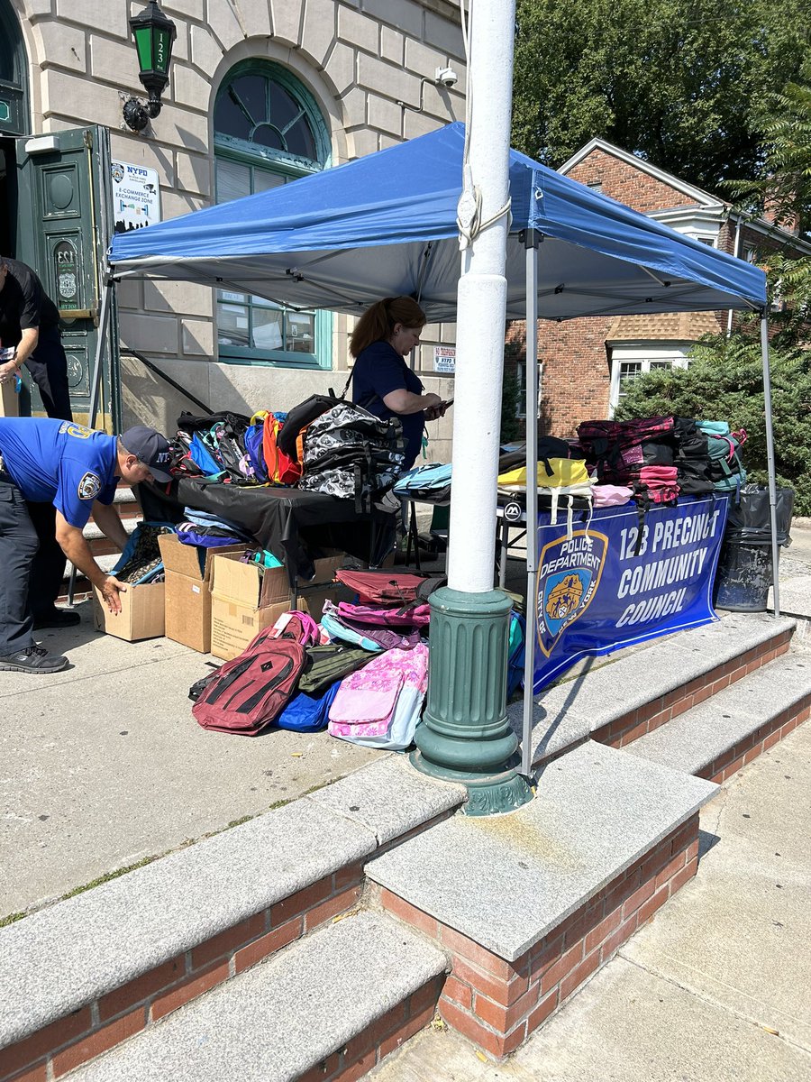 123Council's tweet photo. Yesterday the @NYPD123Pct Community Council held their annual Backpack giveaway. It was really nice to see how excited the children were when picking out their school backpacks! We want to thank everyone who donated to this wonderful program &amp; helped to make it a successful event https://t.co/JQKyJNNNsN