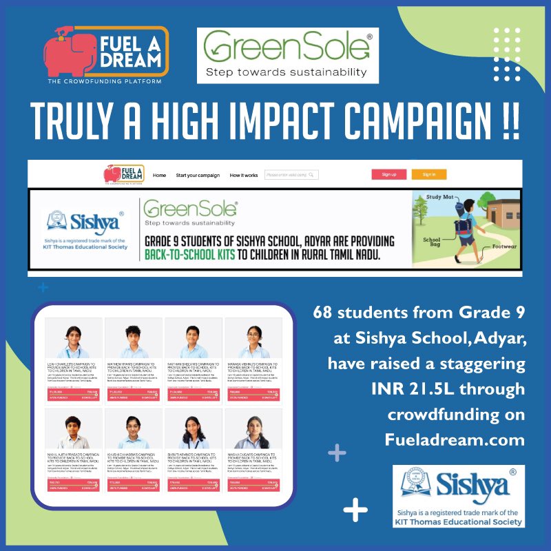 fueladream's tweet photo. These students from Sishya have clearly demonstrated their passion for sustainability and drive for helping others through this initiative.
 #Sishya  #greensolefoundation https://t.co/WocNG9YibO