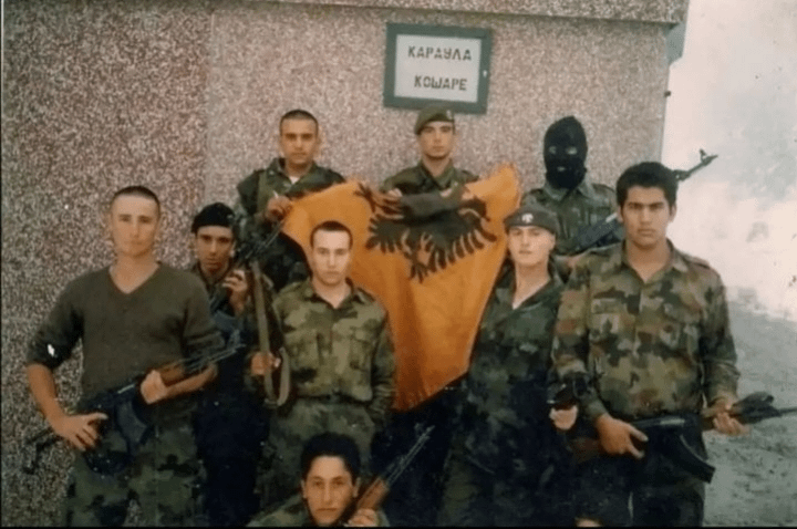 serb_data's tweet image. Serbian soldiers after capturing a KLA outpost in 1998