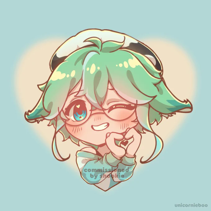 I commissioned  to draw my sucrose!! I'm ordering you all to perceive her and boo's commissions . [ #artph  #sucrose #GenshinImpact #原神 ] 
