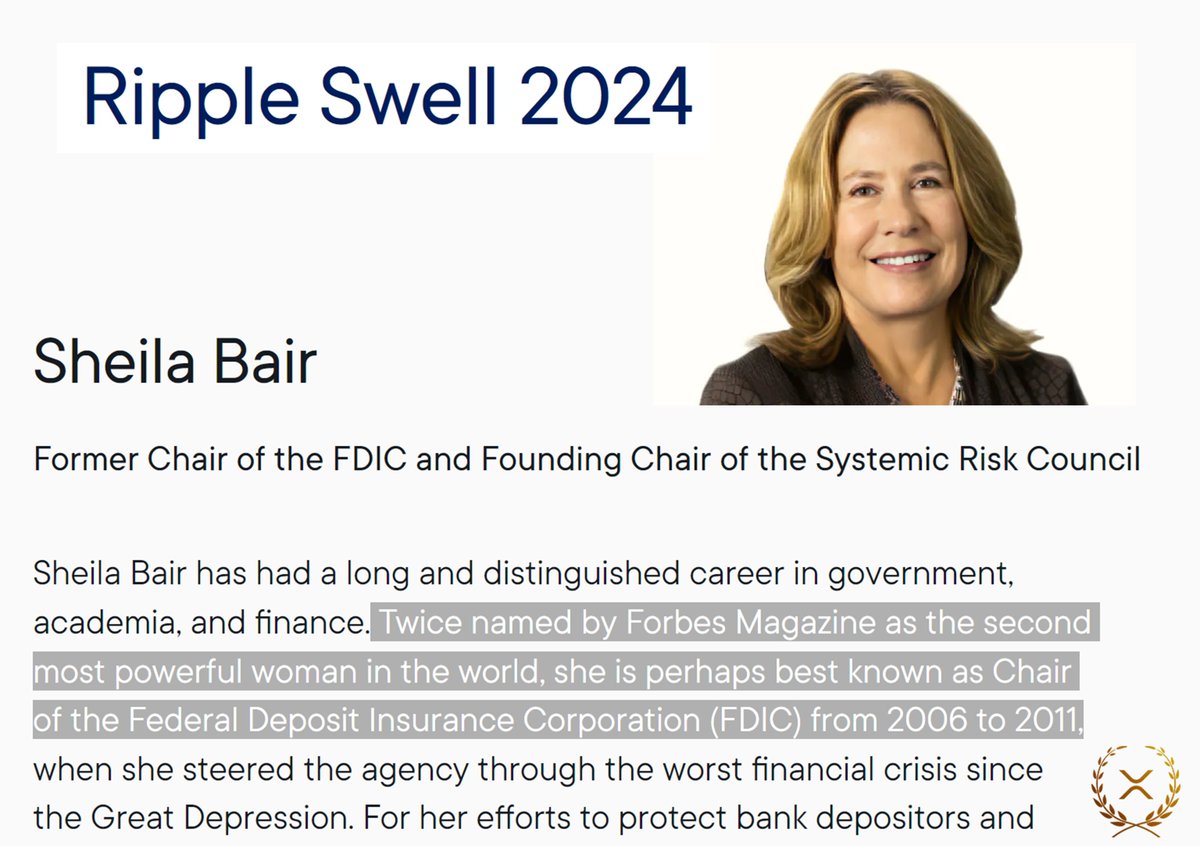 👏 SHEILA BAIR AT @RIPPLE SWELL 2024 ➡️ 