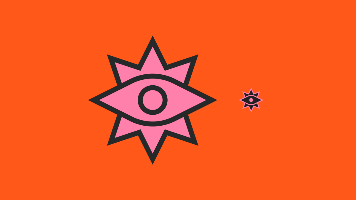 Anyone aware of another logo mark similar to this one? I can't find anything that comes close but I would love some help. Trying to combine a burst shape with a watchful eye.