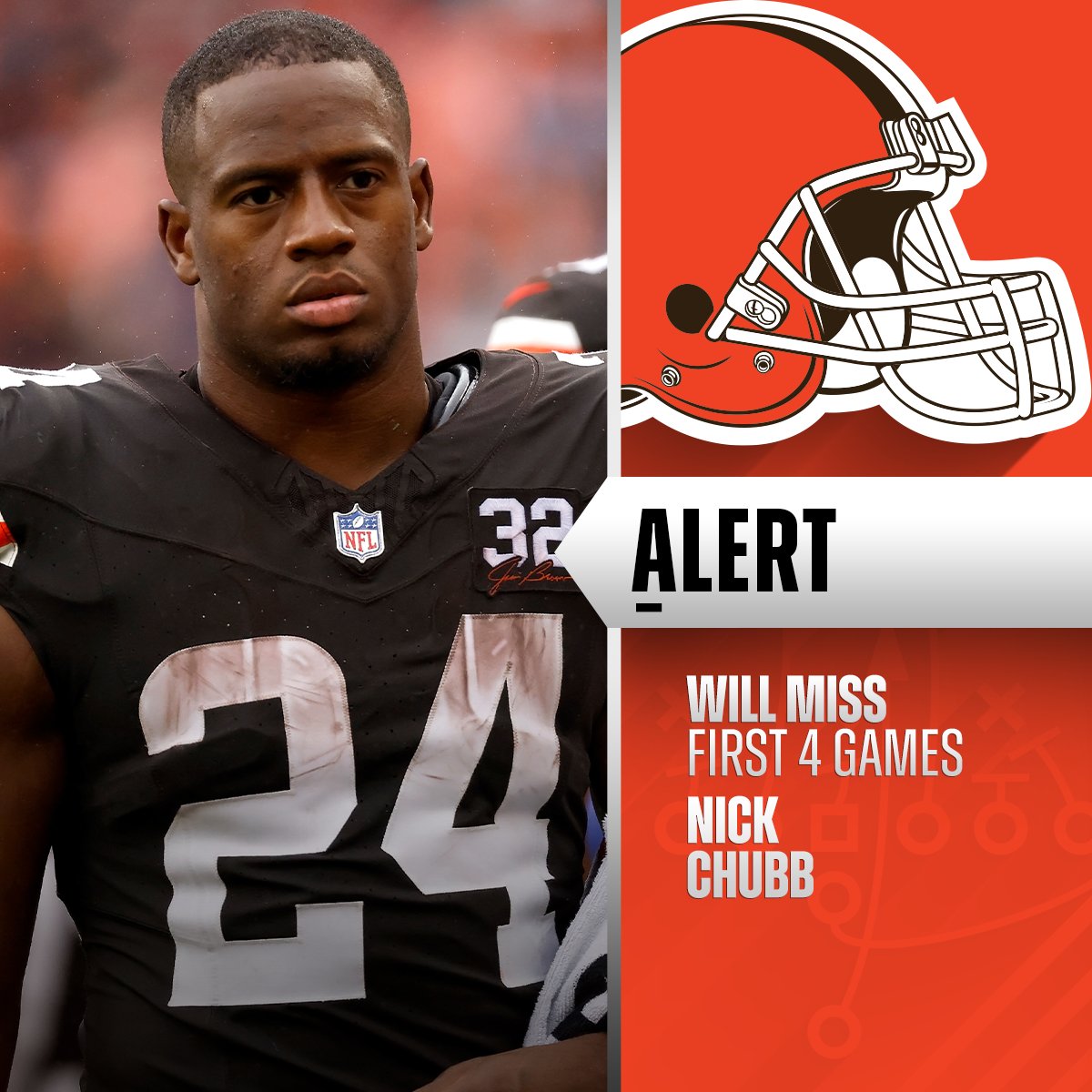 NFL (@nfl) on Twitter photo Browns RB Nick Chubb (knee) will start the season on Reserve/PUP list, will miss first 4 games of the season. (via <a href="/TomPelissero/">Tom Pelissero</a>) Browns RB Nick Chubb (knee) will start the season on Reserve/PUP list, will miss first 4 games of the season. (via <a href="/TomPelissero/">Tom Pelissero</a>)