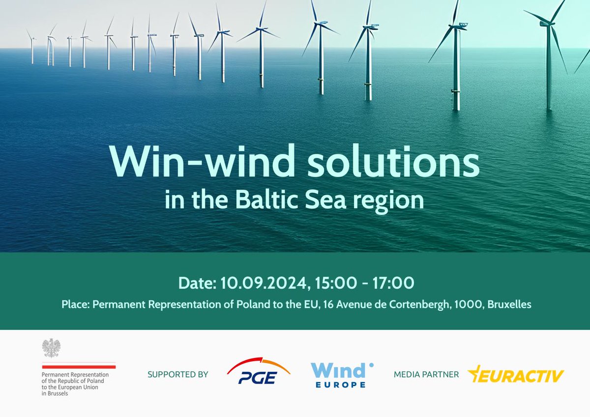 Euractiv Energy & Environment (@eagreeneu) on Twitter photo 10 September | Media Partnership - Win-wind solutions in the Baltic Sea region
👉 More info: eurac.tv/9XeA
👉 Register here: eurac.tv/9Xab
This event is organised by <a href="/Grupa_PGE/">PGE Polska Grupa Energetyczna</a> with Euractiv as Media Partner. 10 September | Media Partnership - Win-wind solutions in the Baltic Sea region
👉 More info: eurac.tv/9XeA
👉 Register here: eurac.tv/9Xab
This event is organised by <a href="/Grupa_PGE/">PGE Polska Grupa Energetyczna</a> with Euractiv as Media Partner.