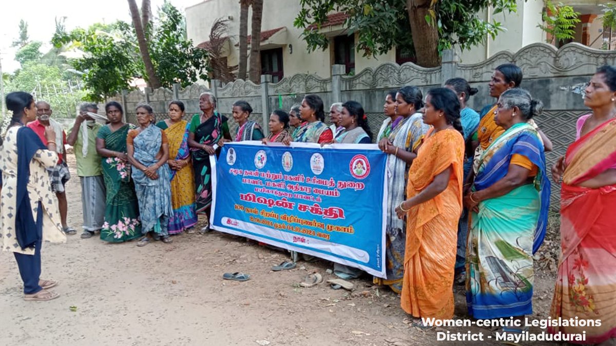 SocialWelfaretn's tweet photo. 100-DAYS AWARENESS PROGRAM
Women-centric legislations week.

Conducted between July 22- July 26 at #Karur #Madurai #Mayiladuthurai

#SANKALPNariShakti
#SANKALPMissionShakti https://t.co/RpM4xUOKzV