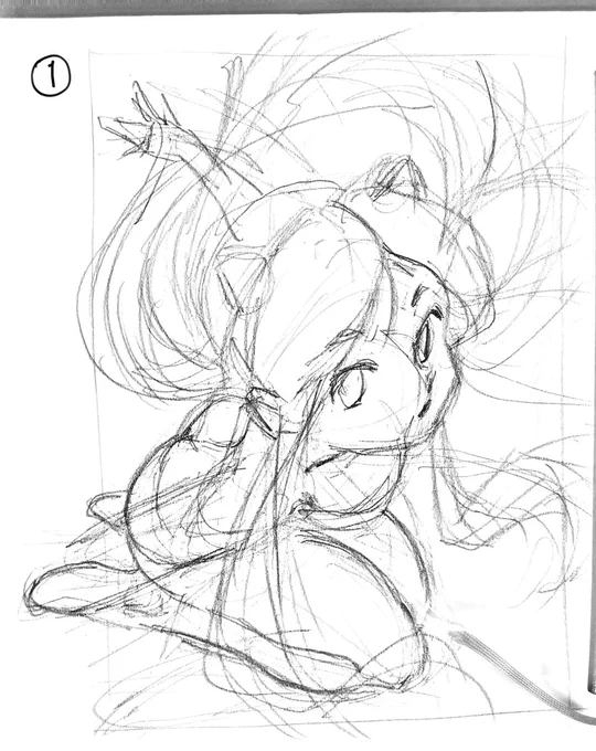 #イラスト好きな人と繋がりたい 
#うる星やつら2期 #ラムちゃん 
皆は絵のテーマをどこら辺で決めてる?
テーマを決めてから描いた方が良いよ、て言うけどさ
それがなかなか難しくて・・・
で、今回はと言うと
①アナログの大ラフ
②PCに取り込んで構図決め
③ココで初めてテーマが決まった! 