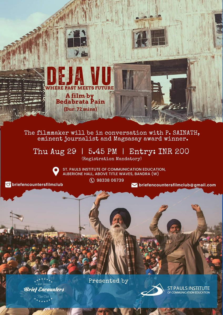 Screening of Déjà Vu, a film about global rise of farmers movement.