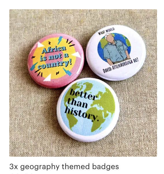 Limited run!
3 geography badges! perfect for lanyard. £2.99
etsy.com/shop/Casacraft…