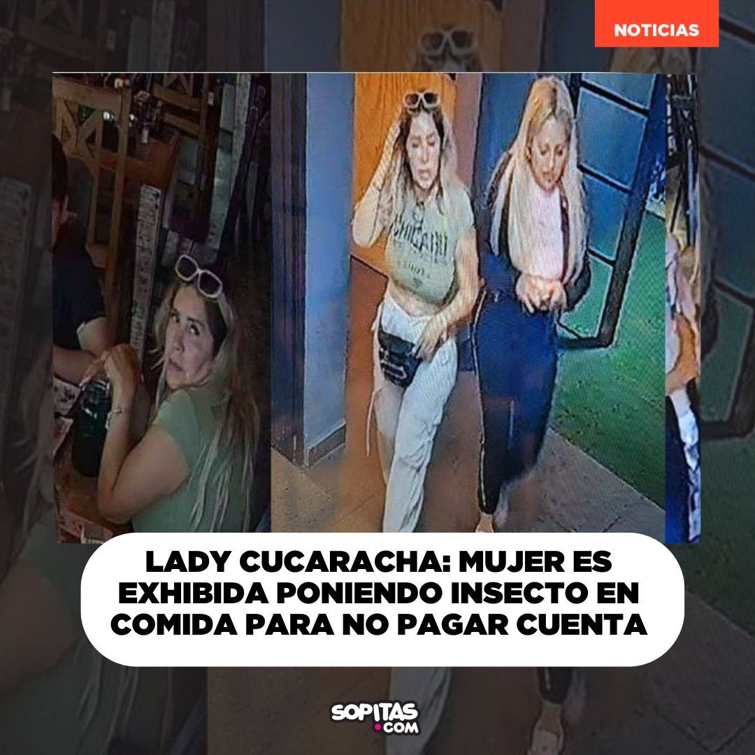 sopitas's tweet photo. Lady Cucaracha es un término que se volvió tendencia en redes sociales, y sí, es por las razones que te estás imaginando. Una mujer fue captada usando una cucaracha para irse de un restaurante sin pagar la cuenta junto a toda su familia ¡¿Qué?!
https://t.co/7lP7KuLkQ6 https://t.co/Ro66pWOukH