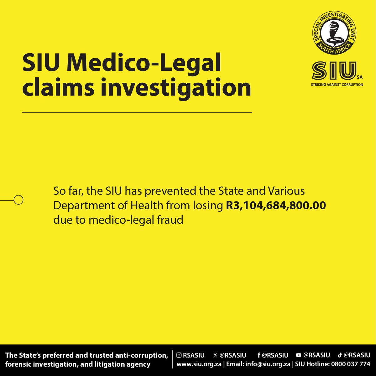 Special Investigating Unit (SIU) tweet media