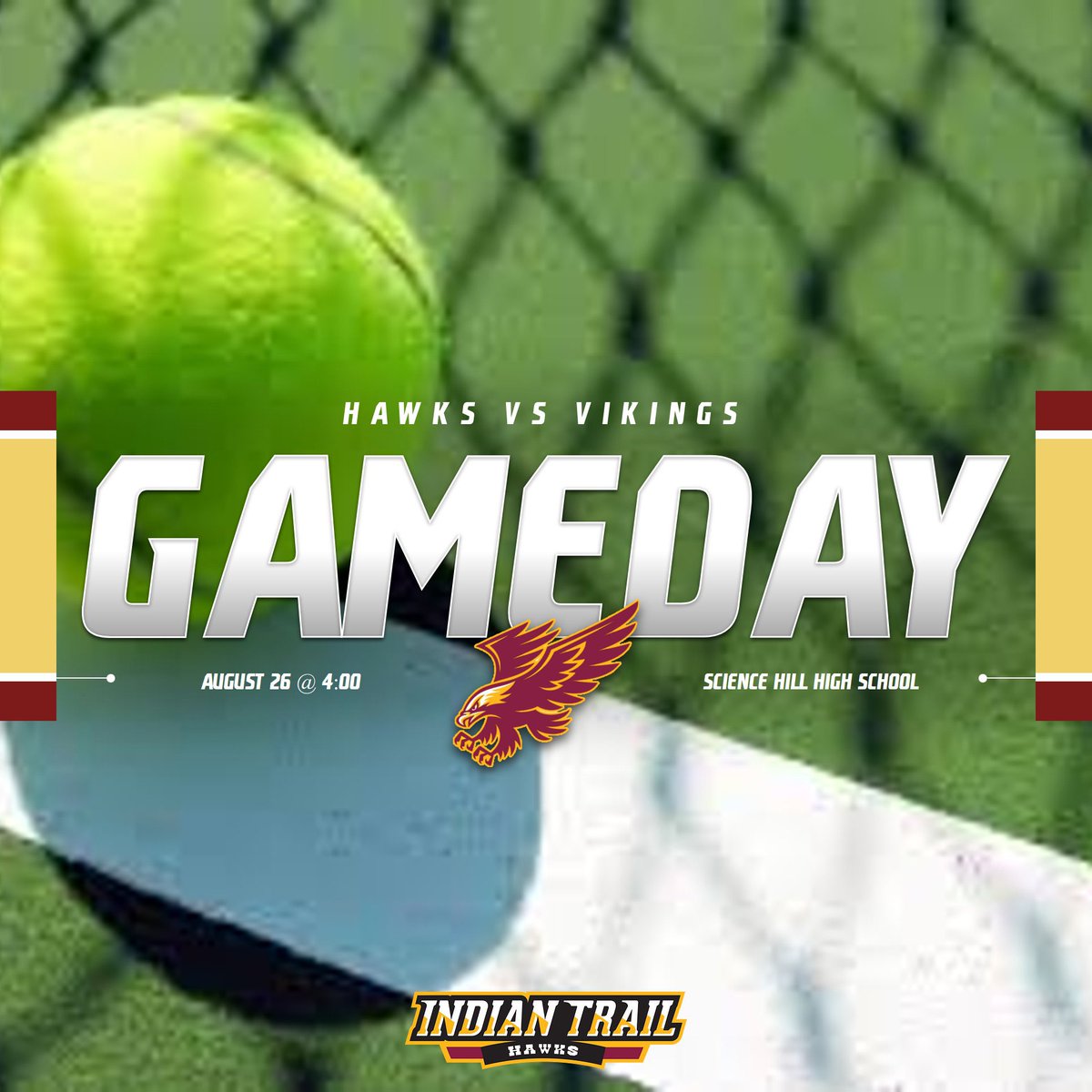 The #ITMSHawksTennis team welcome Tennessee Middle to SH courts today to try and avenge last weeks tough loss. Head on over to SH today and cheer them on!!! First serve set for 4:00.