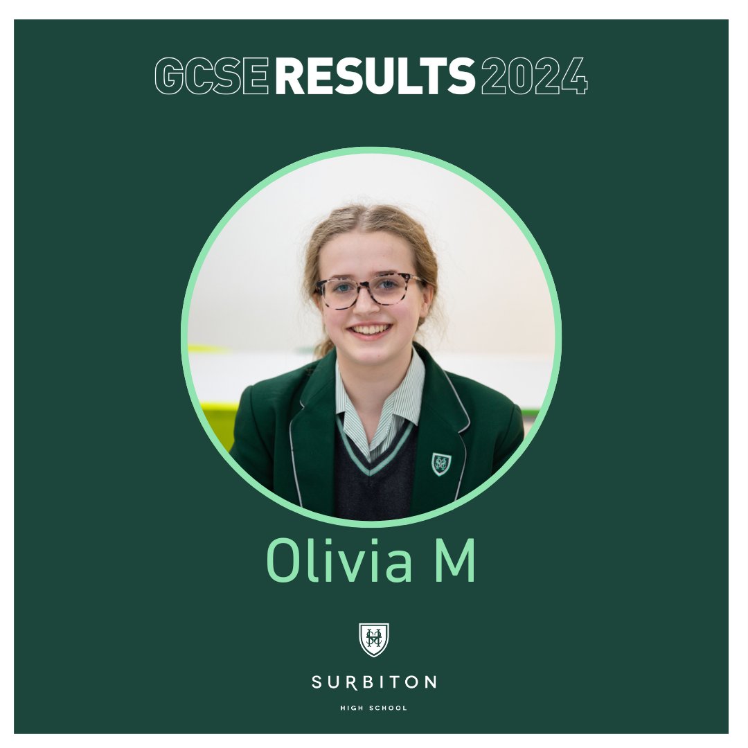 SurbitonHigh's tweet image. Congratulations to Olivia M for achieving eight 9s and two 8s in her GCSEs! 🌟📚 
With a passion for French and Spanish, inspired by her language-loving family, Olivia  will be studying A-Levels in French, Spanish, and Dance.
#gcses2024 #UnmistakablySurbiton