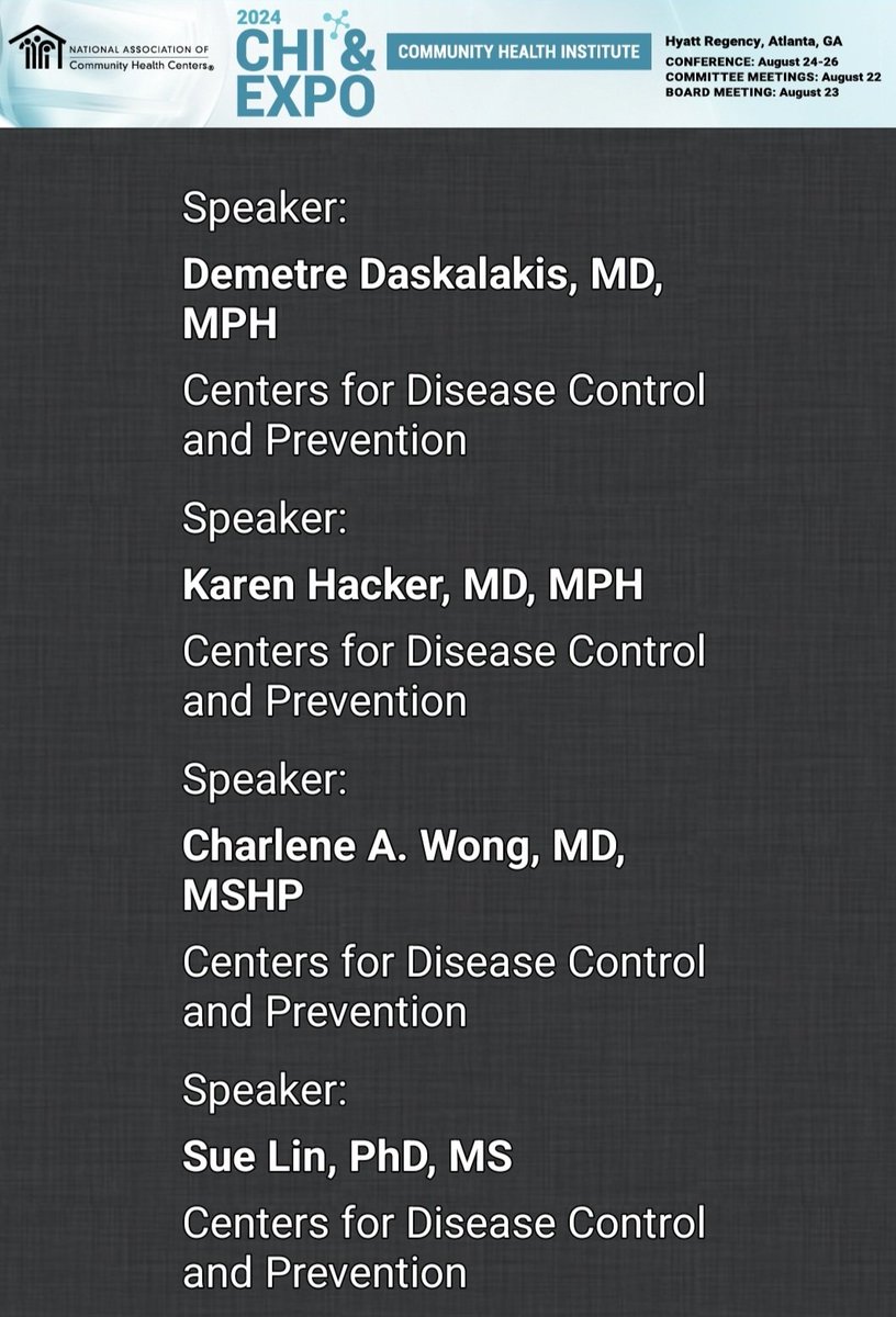 Montalvo501's tweet photo. Good morning @NACHC #CHIExpo24 @CDCgov Directors Panel session discussing the value of aligning #PublicHealth and #HealthCenter #ValueCHC alignment https://t.co/3H4mZZxkeY