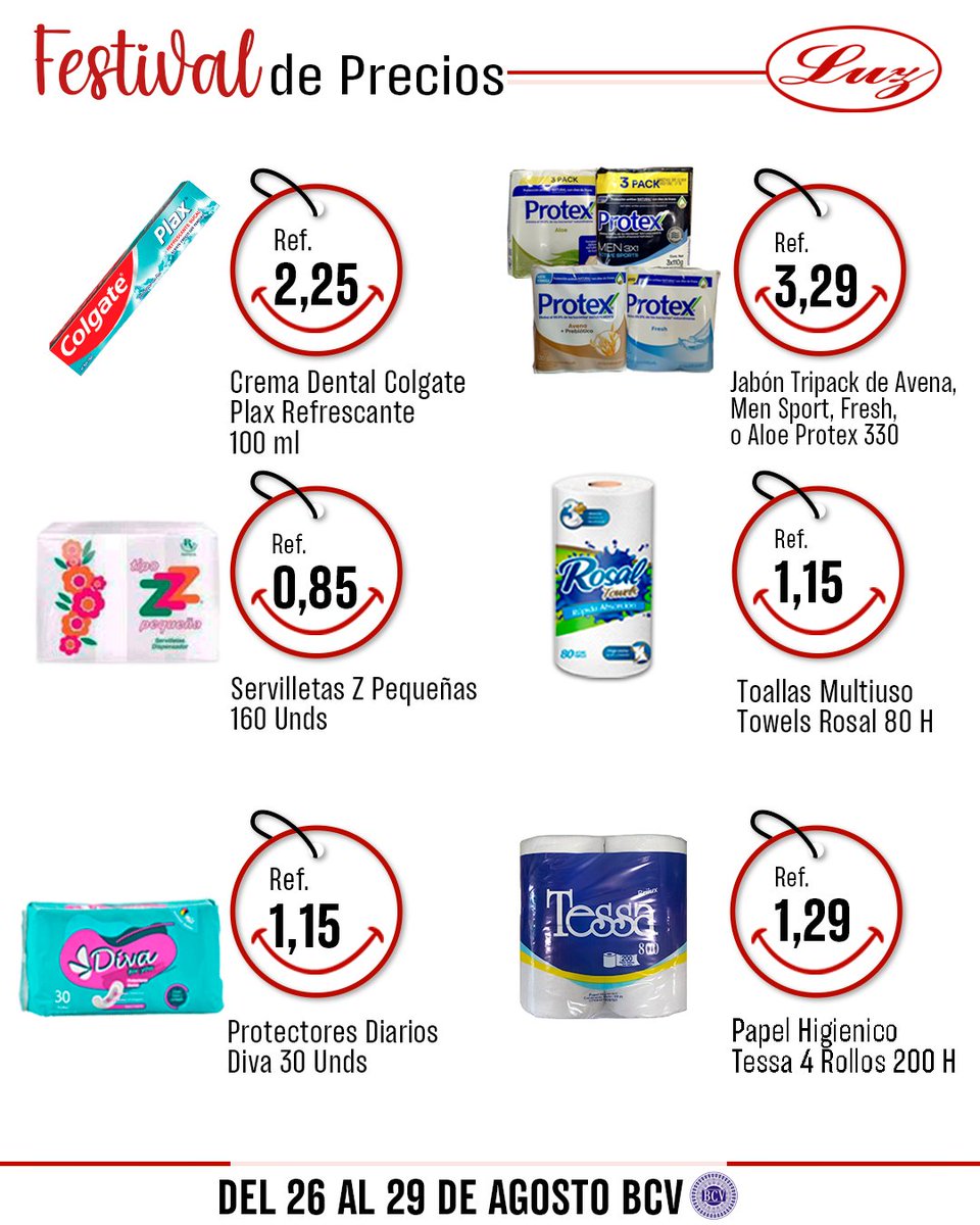 mercadosluzca's tweet photo. Ven y disfruta del #Festivaldeprecios en todas nuestras sucursales por el 26 al 29 de agosto

#Automercadosluz #LuzQuick #Agosto2024 #FestivaldePrecios #descuentos #mercado #promos #market #mall #supermercado #comida #ofertas #promociones #productosdigitales https://t.co/dXgVuCaxGM