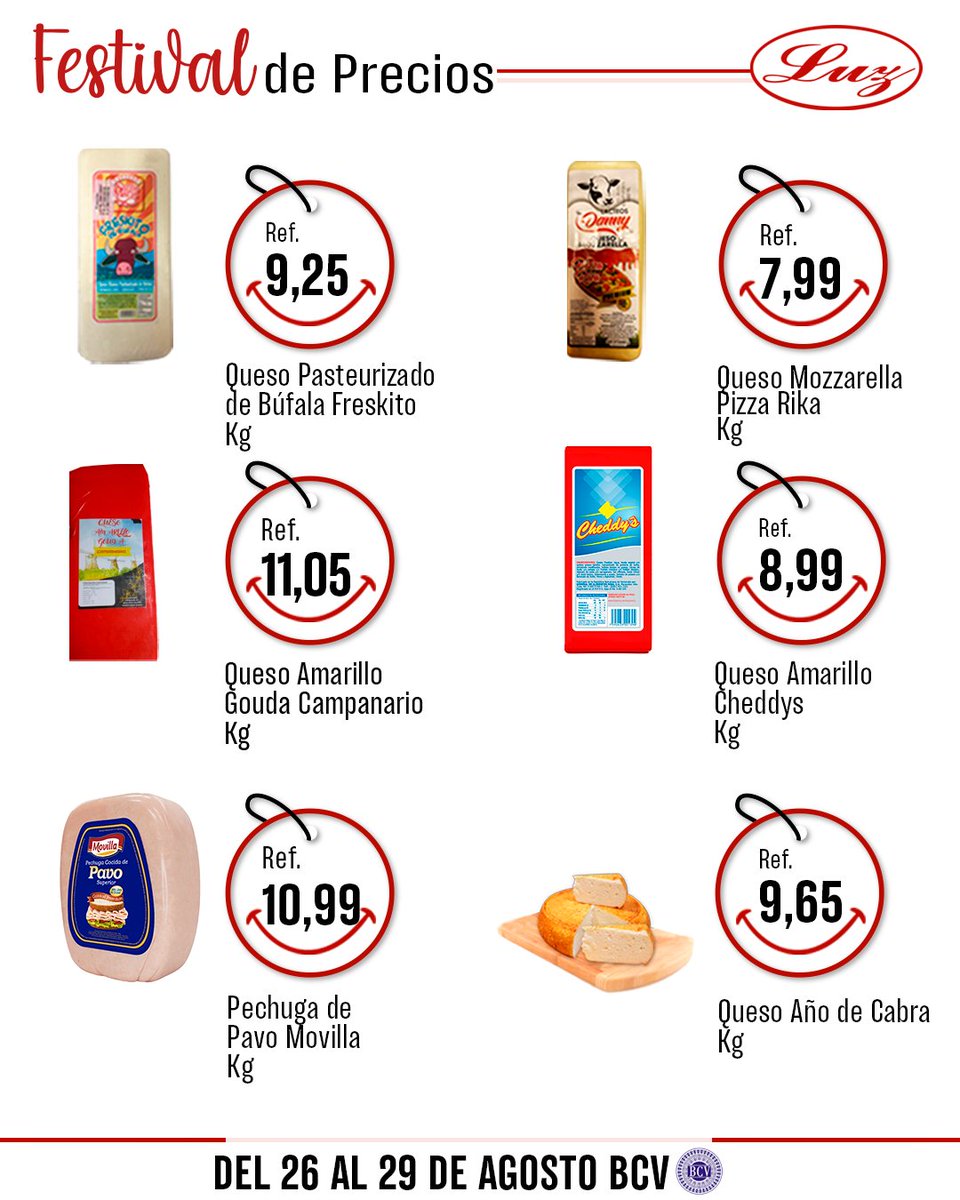 mercadosluzca's tweet photo. Ven y disfruta del #Festivaldeprecios en todas nuestras sucursales por el 26 al 29 de agosto

#Automercadosluz #LuzQuick #Agosto2024 #FestivaldePrecios #descuentos #mercado #promos #market #mall #supermercado #comida #ofertas #promociones #productosdigitales https://t.co/dXgVuCaxGM