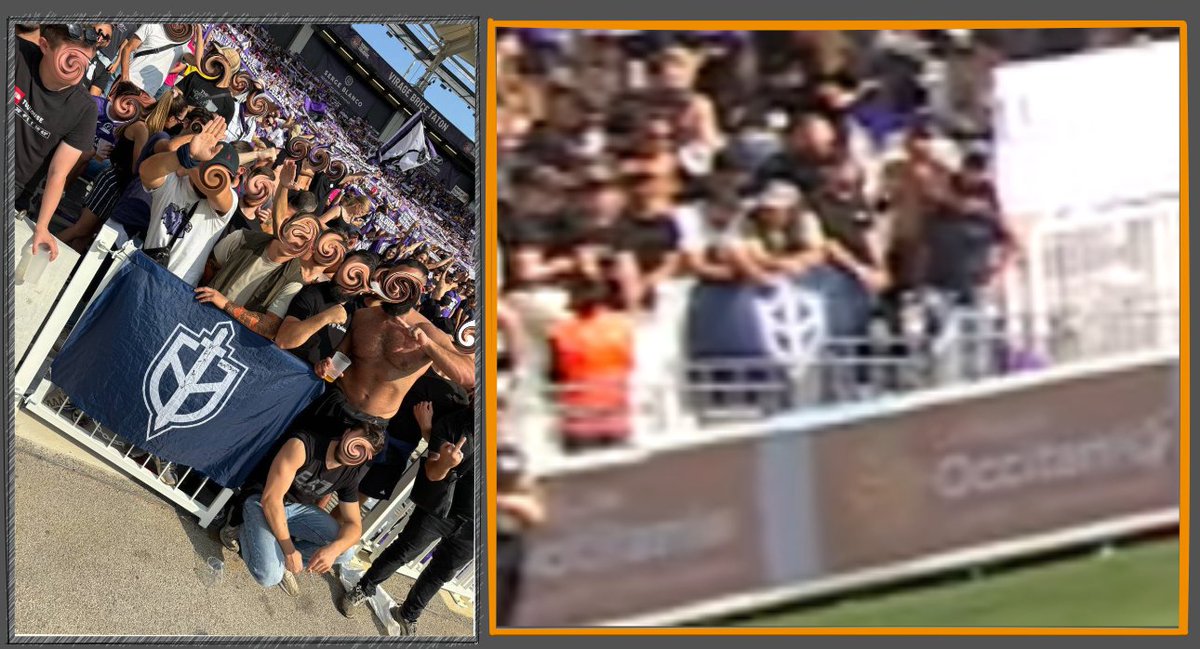 1/2) The Russian Volunteer Corps (RVC) posted an image of football fans who brought an RVC flag to a match.

So far, I've only been able to find out that it was the "Toulouse FC - Nantes FC" game on August 18th, and they were standing in the east curve called "Virage Brice Taton"