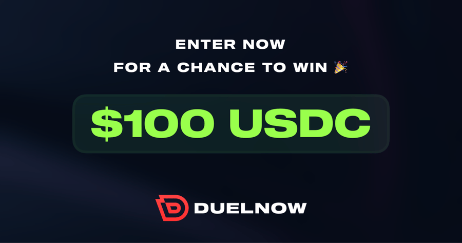DuelNow $100 USDC Giveaway
✅ Follow <a href="/getduelnow/">DuelNow</a>
🔄 Repost pinned post
💬 Reply to this post  

Prizes:
5 winners get $100 USDC.

*Complete all steps to qualify.
*Winners picked on Sept 2, 2024.
*Prizes sent end of Sept.
#giveaway #cryptocommunity