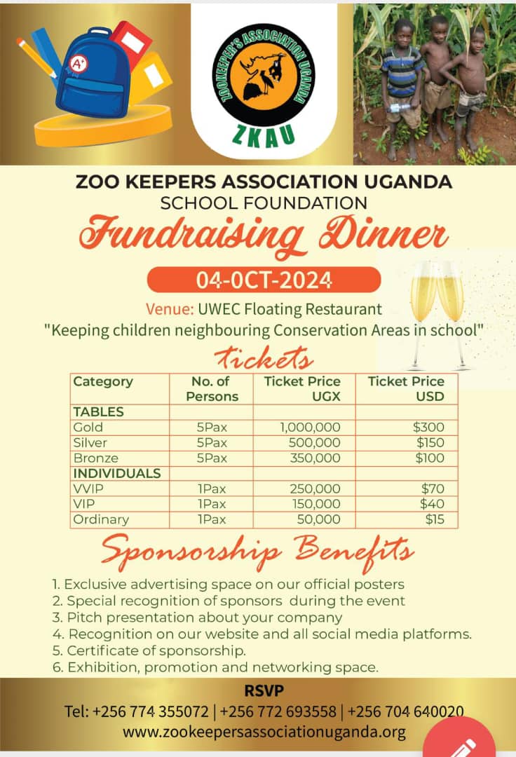 bryan_zech's tweet photo. On 4th October 2024, celebrate International Zoo Keepers Day with the Zoo Keepers Association Uganda at the Uganda wildlife conservation education center- Entebbe zoo. Support the school fundraising dinner to help children affected by human-wildlife conflict. https://t.co/0ZCpWxB68V