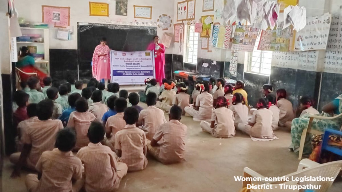 SocialWelfaretn's tweet photo. 100-DAYS AWARENESS PROGRAM
Women-centric legislations week.

Conducted between July 22- July 26 at #Tirupatthur #Tiruppur

#SANKALPNariShakti
#SANKALPMissionShakti https://t.co/R9glS7xFbP
