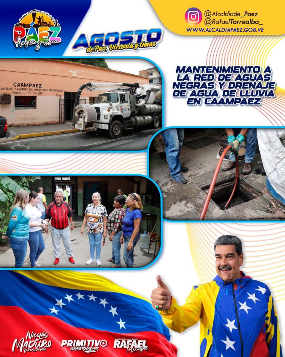 Dando respuesta a una solicitud realizada por Caampaez, la Alcaldía de Páez realizó mantenimiento a la red de aguas servidas y al drenaje de agua de lluvias de la sede de esta organización que agrupa a adultos mayores del municipio. Adicional, se les donó un nuevo tanque de agua