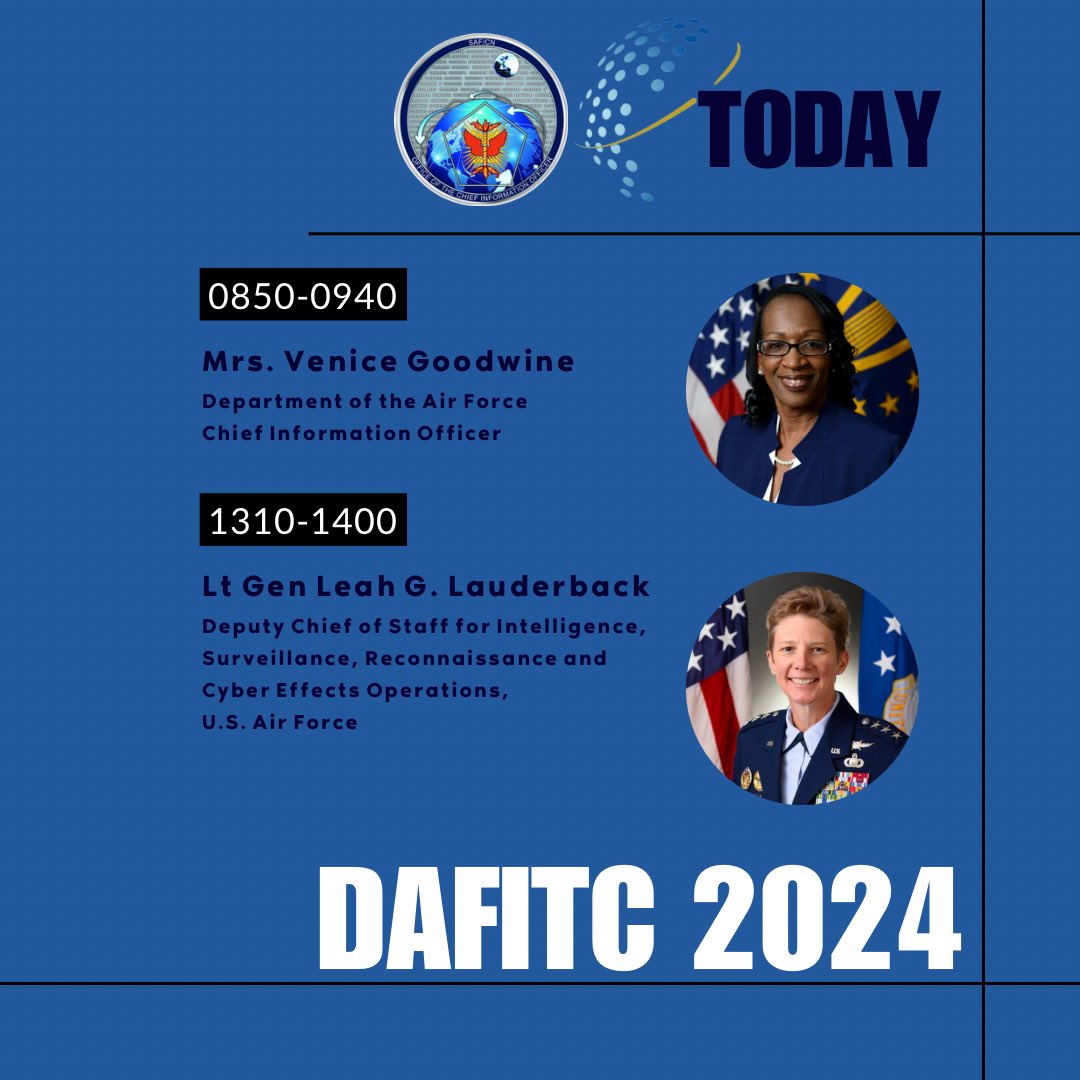 Air Force Chief Data and AI Office (@daf_cdao) on Twitter photo Welcome to day 1 of #DAFITC2024 here in Montgomery, AL! We can’t wait to dive into the world of #IT and #Cyberpower with you. Welcome to day 1 of #DAFITC2024 here in Montgomery, AL! We can’t wait to dive into the world of #IT and #Cyberpower with you.