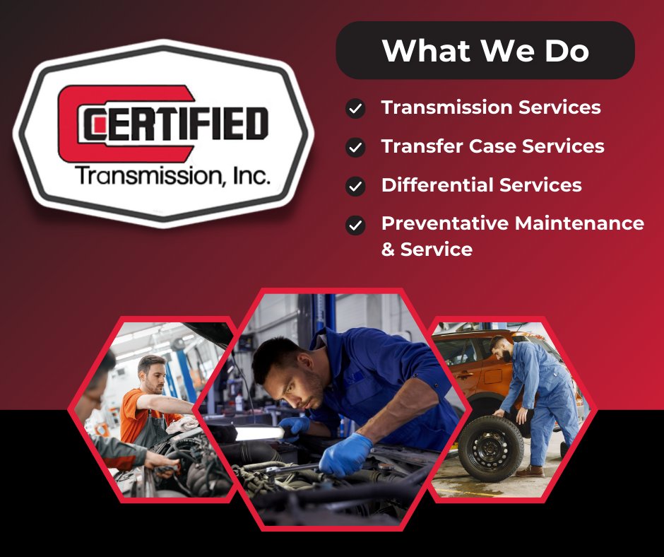 CertTransRepair's tweet photo. Looking for a transmission shop that takes pride in the repairs and services they provide? We're that shop! 🚗

We are here to help you with all of your transmission needs!

#CertifiedTransmission https://t.co/g9SzKrq42m