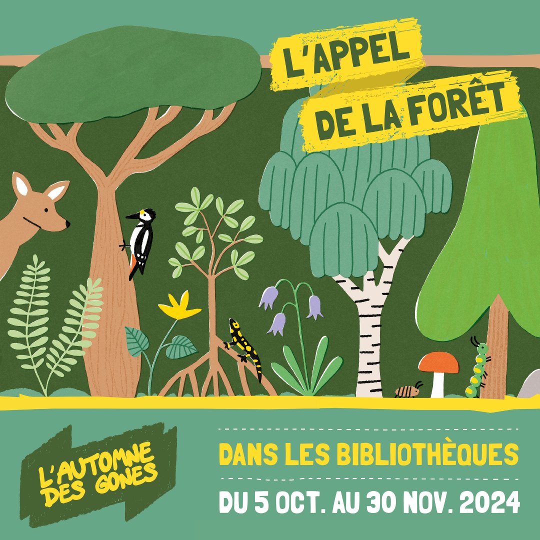 Bibliothèque municipale de Lyon : "Automne des Gones ???? Le rendez-vous automnal des 6-12 ans revient en 2024 avec le thème « l'Appel de la forêt » ! Du 5 oct | Girls Take Lyon